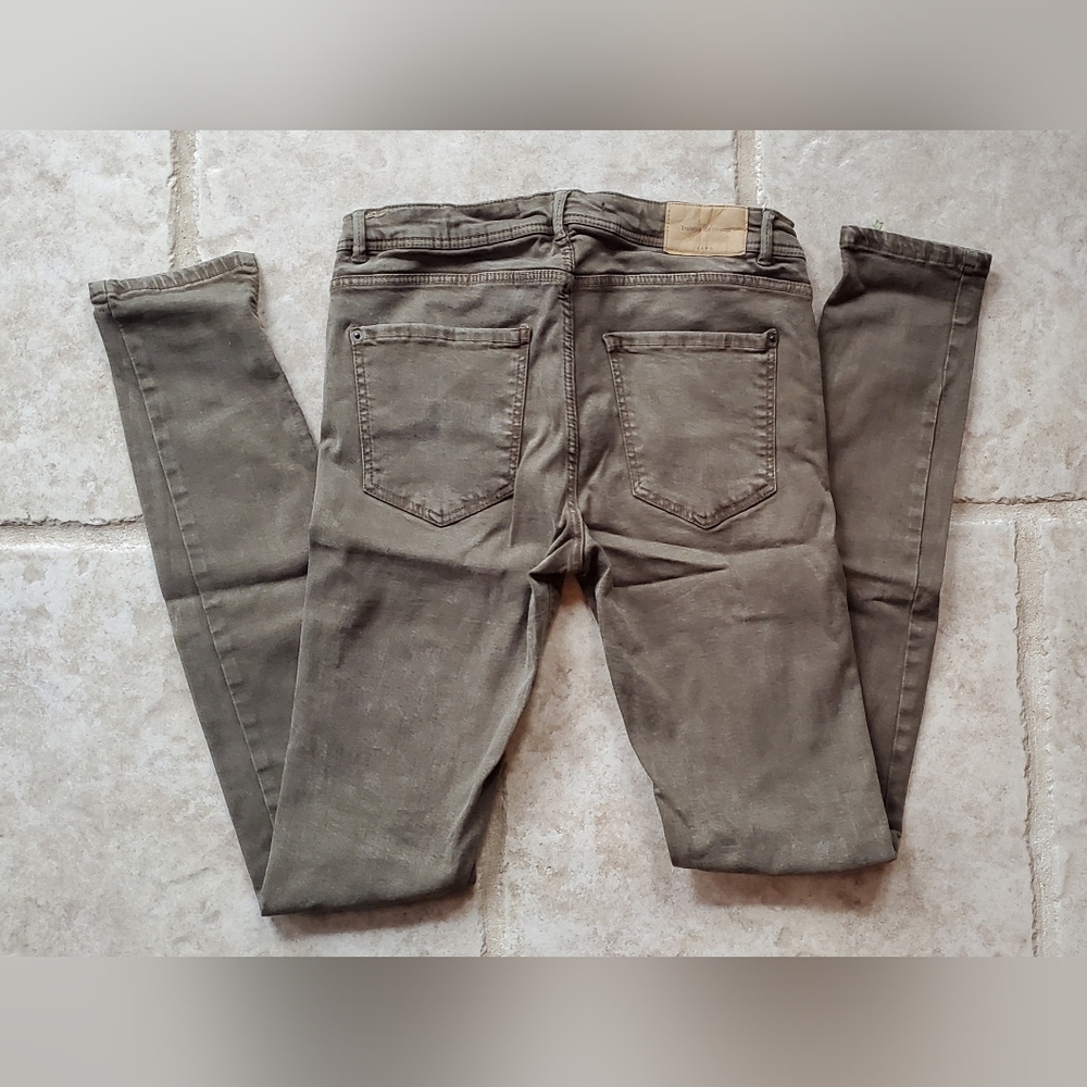 Zara Women's Skinny Olive Colored Pants Size 6 - Picture 2 of 4